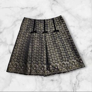 Vintage Y2K Nanette Lepore Midi Dark Floral Bow Coquette Feminine Size 10